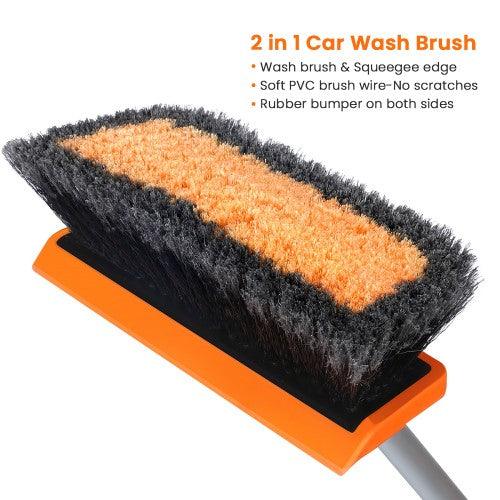 MATCC Long Handle Car Wash Brush with Squeegee Edge 10 MATCC Long Handle Car Wash Brush with Squeegee Edge 10